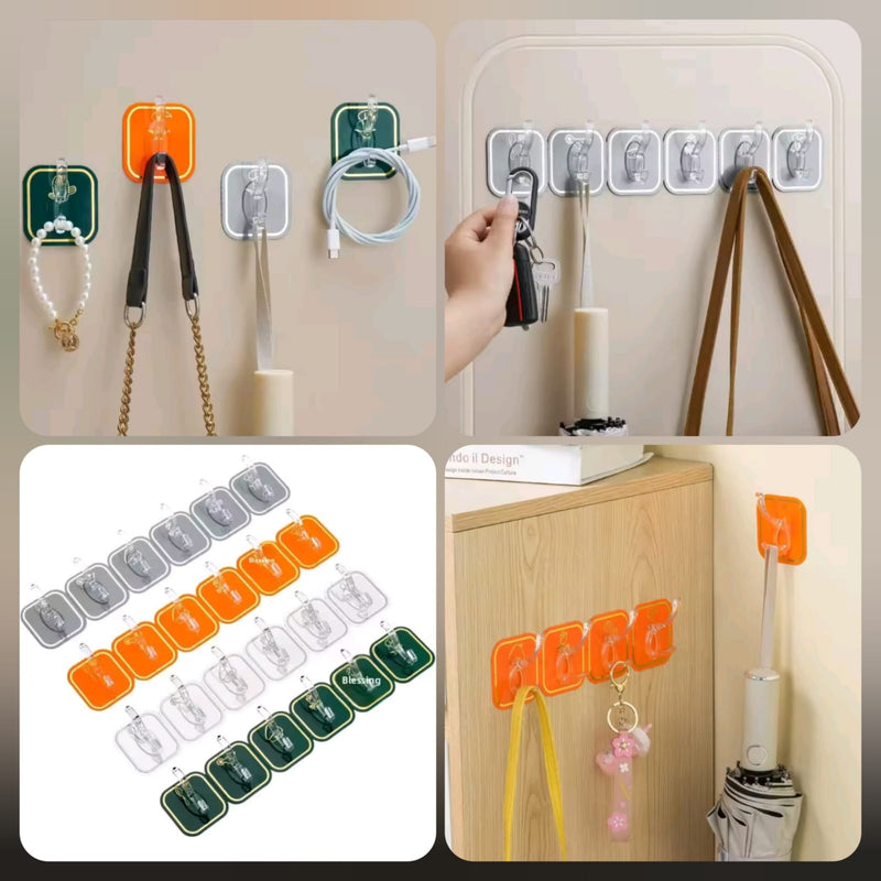 Modern Design Self Adhesive 6 Hook Stripe
