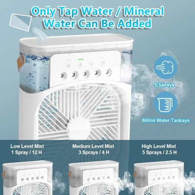 CoolBreeze 3-in-1 Portable Air Cooler Fan with Humidifier