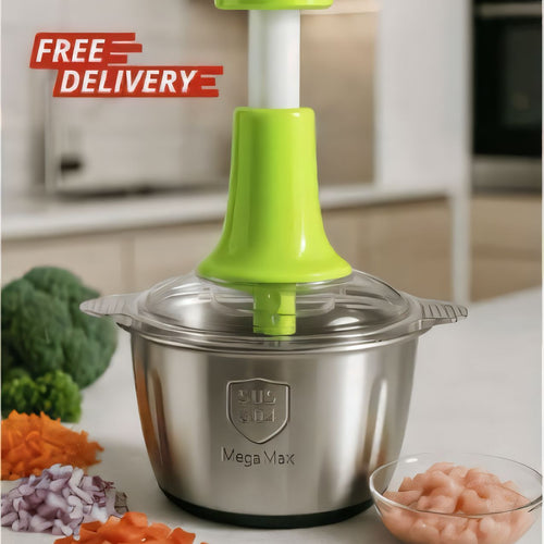 ChopMaster Pro 2.0L 4-Blade Premium Push Chopper with Stainless Steel Bowl