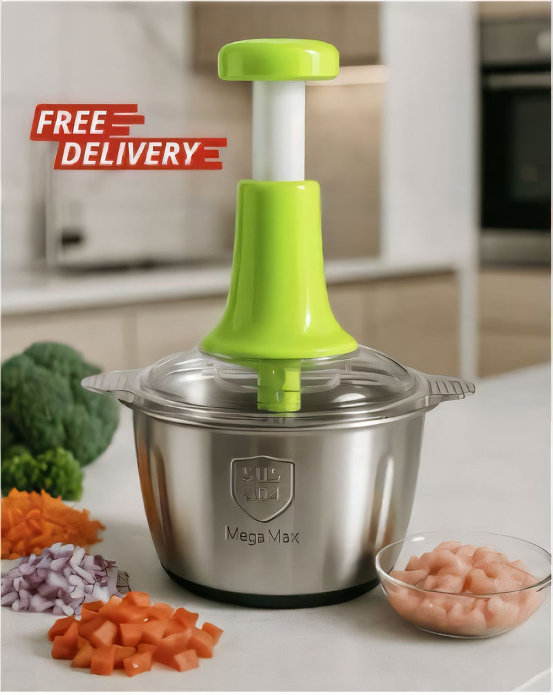 ChopMaster Pro 2.0L 4-Blade Premium Push Chopper with Stainless Steel Bowl