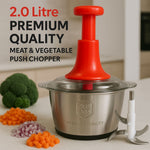 ChopMaster Pro 2.0L 4-Blade Premium Push Chopper with Stainless Steel Bowl